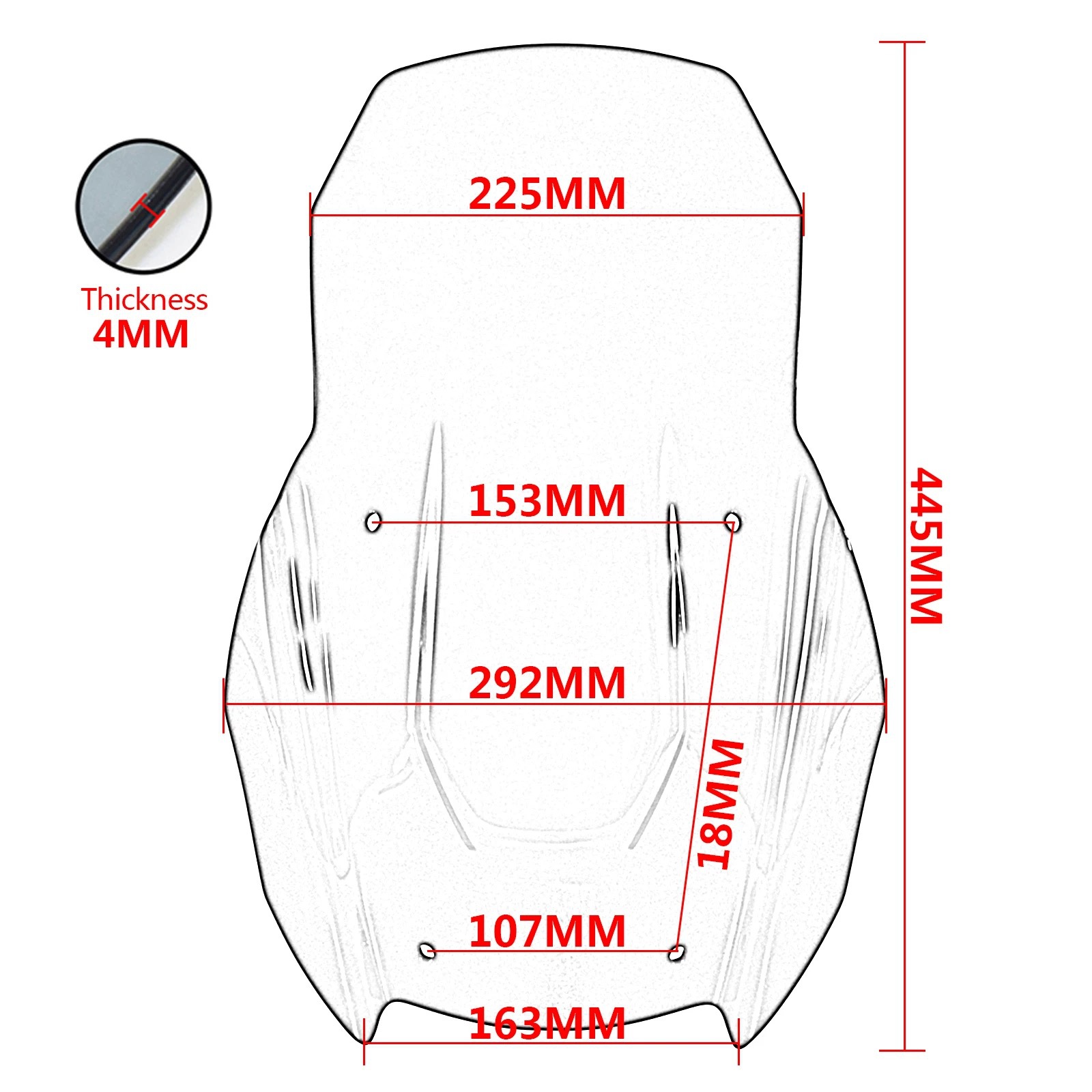 Suitable for Honda 22 ADV350 modified adjustable front windshield motorcycle transparent windshield deflector