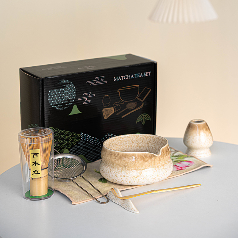 日本製ギフトボックスセット クロスボーダーインスタイル 抹茶ボウル 抹茶ティーセット 百本立陶器 クロスボーダー限定|undefined