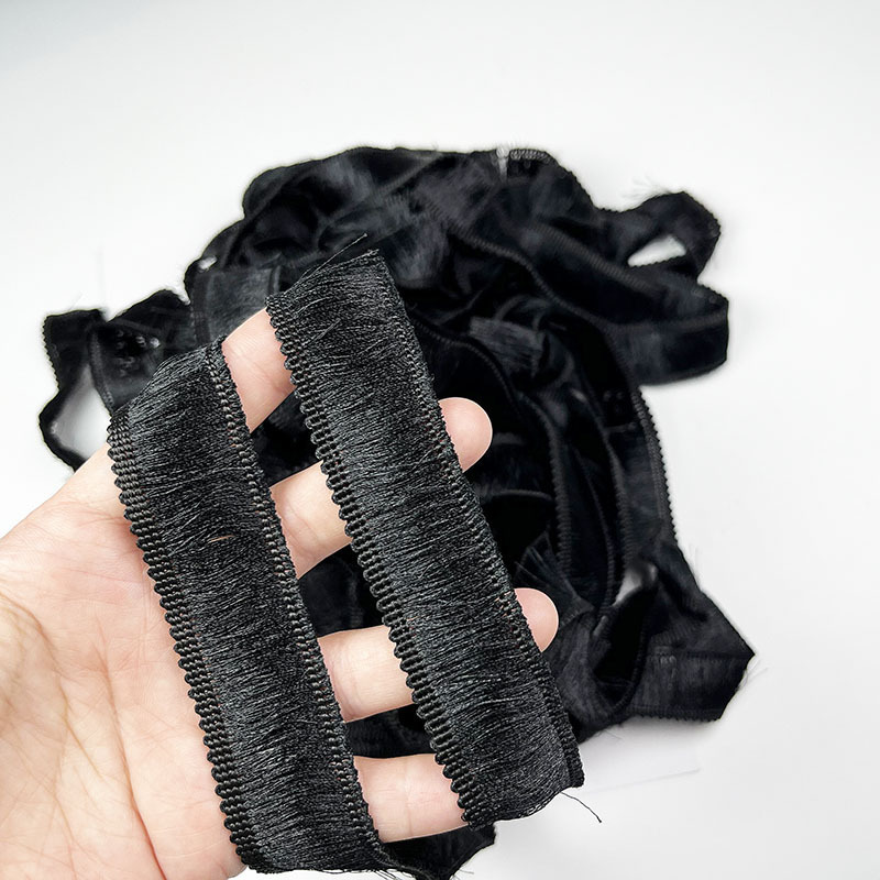 メーカー卸売り2.5cm黒色流蘇排ひげレース補助材料工芸品飾り辺排ひげポリエステル落花辺帯|undefined