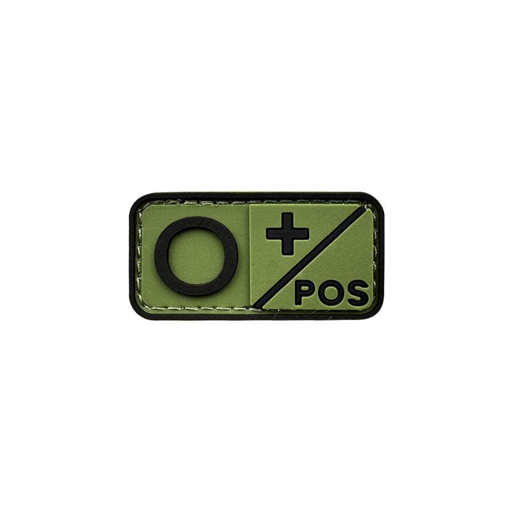 PVC de goma suave tipo de sangre tira de identificación táctica de Velcro 3D Parche de goma A AB O B + POS capítulo de tipo de sangre en stock