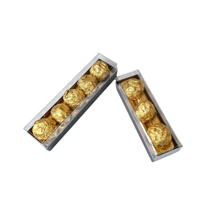 Caja de plástico de 3 gránulos 5 gránulos cuadrados Jinsha bola de chocolate dulces de boda caja de regalo PS caja de plástico