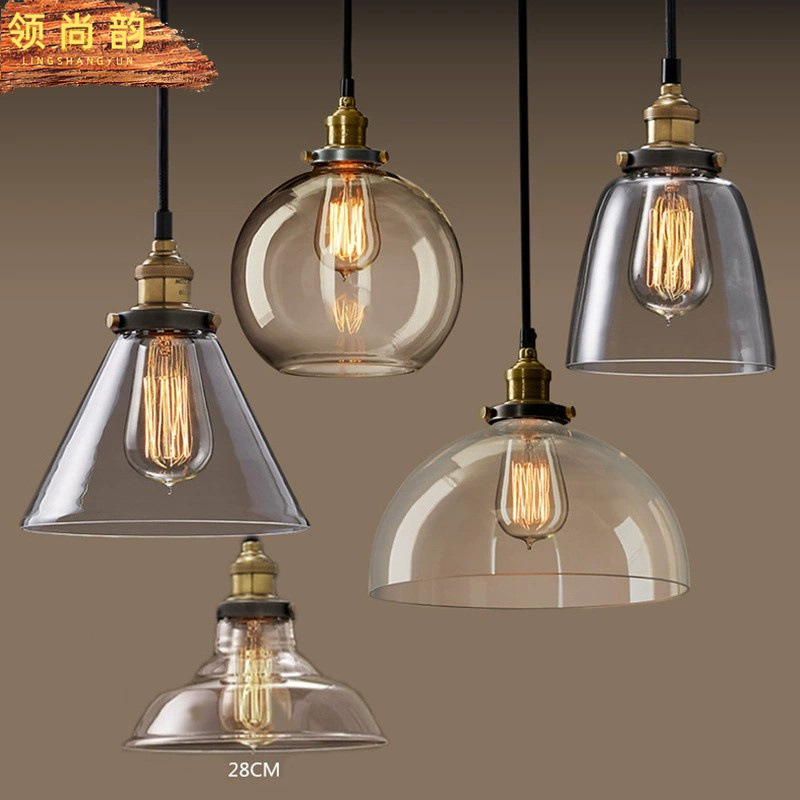 厂家批发北欧复古灯具吧台客厅餐厅卧室走道工业风复古玻璃吊灯