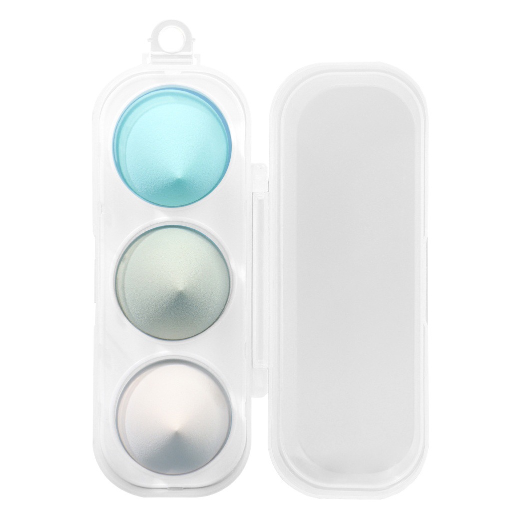 Zhuolya nuevo delicado cojín de aire polvo puff caja de almacenamiento Fundación maquillaje líquido algodón 3 belleza huevo puff al por mayor