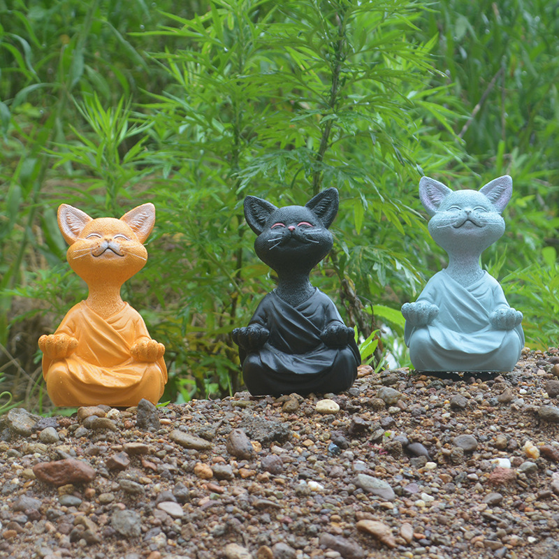 Cross-Border Cat Meditation Animal Meditation Cat Resin Statue Sitting Meditation Cat Home Gardening Decoration Crafts Ornaments Sculpture Cross-Border Cat Meditation Animal Meditation Cat Resin Statue Sitting Meditation Cat Home Gardening Decoration Crafts Ornaments Sculpture