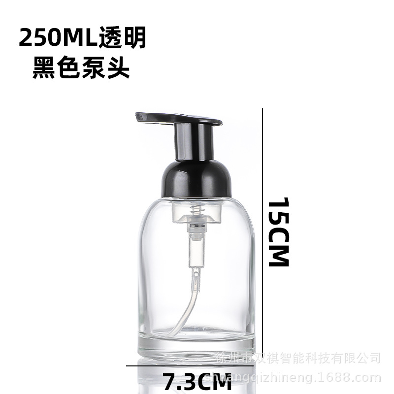 Cristal blanco bomba de espuma mano desinfectante botella tipo prensa espuma sub-botella de cristal botella de jabón mousse loción botella al por mayor