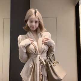 绑带设计感针织开衫外套女早秋季感纯欲气质百搭慵懒外穿上衣热销
