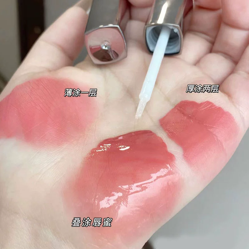 Double-sided lip gloss, moisturizing glass lipstick, mirror effect, intense hydration, plump lips effect