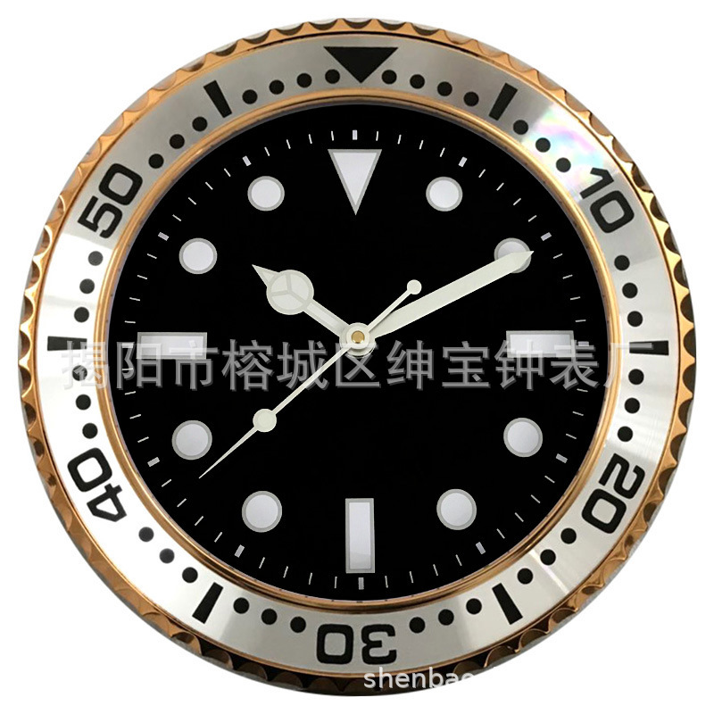 出口夜光数字钟表挂钟 荧光指针塑料时钟壁钟 支持小批量批发