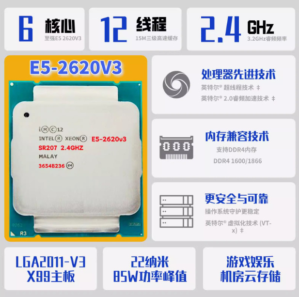 Xeon E5-2620 E5-2630 E5-2640V3 E5-2650V3 E5-2660V3 E5-2670V3