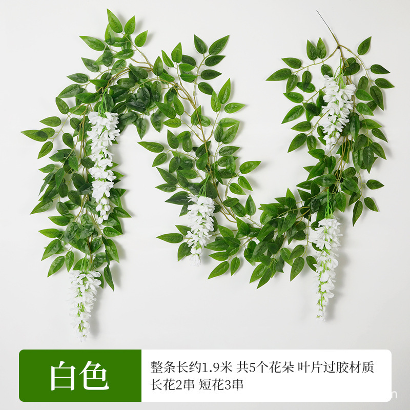5 tiras de wisteria - 1 blanco
