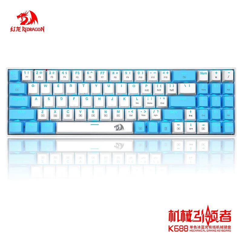 Красный Дракон Redragon K688RGB механическая клавиатура макро программирование маленькие 78 клавиш e-спорт горячая вставка ось клавиатура