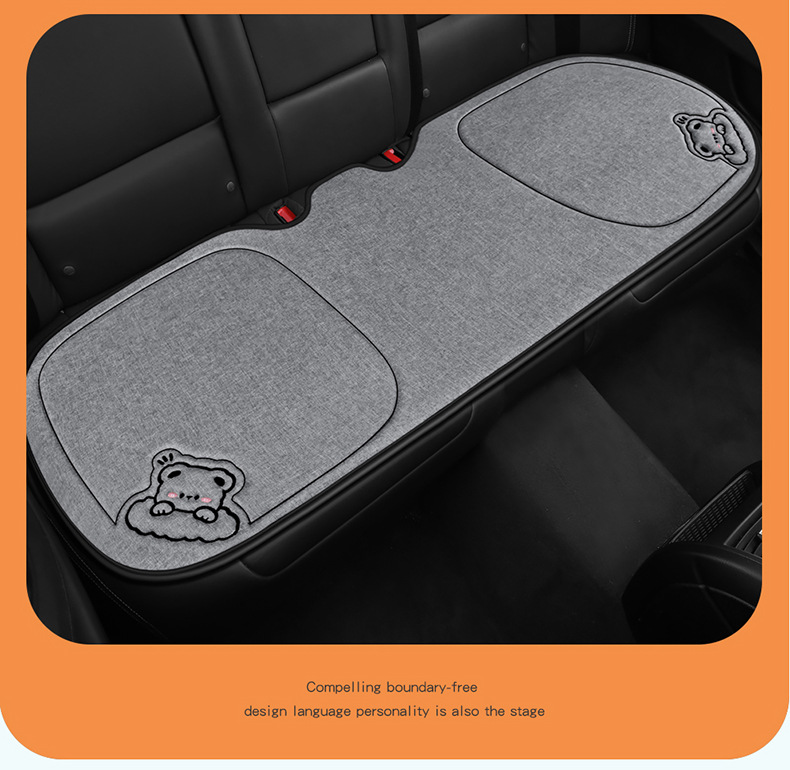Car Seat Cushion, Suitable for All Seasons, Linen Seat Cushion Three-Piece Set, Rear Single-Piece Cushion, Car Interior Cushion, Wholesale Cross-Border