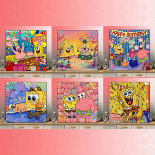 Diamond painting full diamond New SpongeBob Pie star handmade diy with frame birthday gift room decoration painting