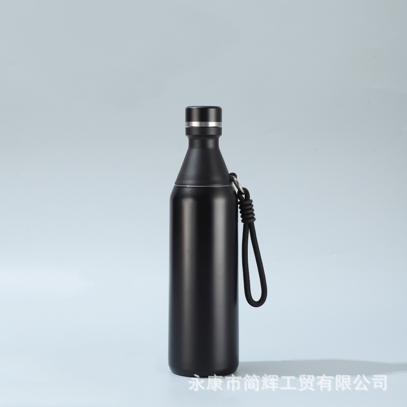 亚马逊跨境304不锈钢可拆卸双层真空提绳保温杯保冷便携运动水杯|undefined