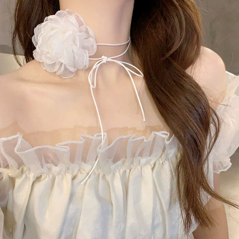 Retro mountain tea contains rose, brand necklace, black chain for key bag , choker