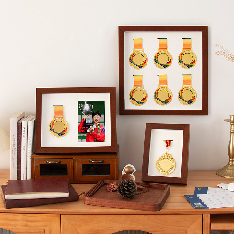 Medal Display Frame Solid Wood Marathon 3D Photo Frame Balance Bike Storage Box Framed Badge Medal Photo Frame Medal Display Frame Solid Wood Marathon 3D Photo Frame Balance Bike Storage Box Framed Badge Medal Photo Frame