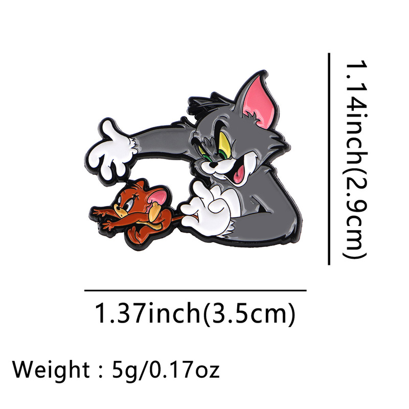 猫和老鼠胸针卡通金属徽章创意动物饰品勋章服装胸针个性配饰|undefined