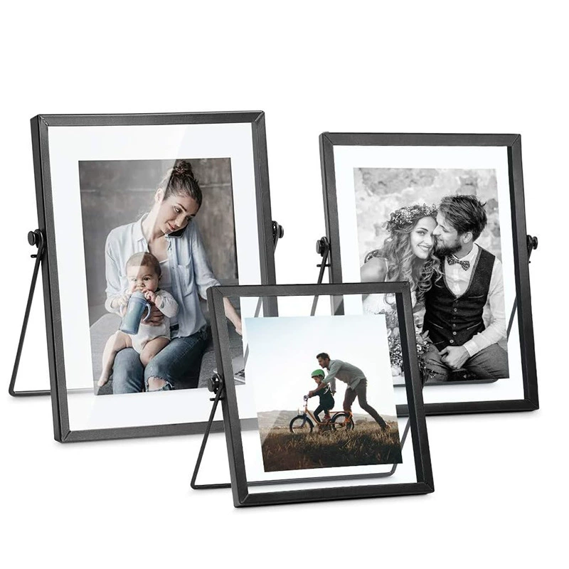 Creative metal three dimensional photo frame, glass sample, wholesale, volume geometry