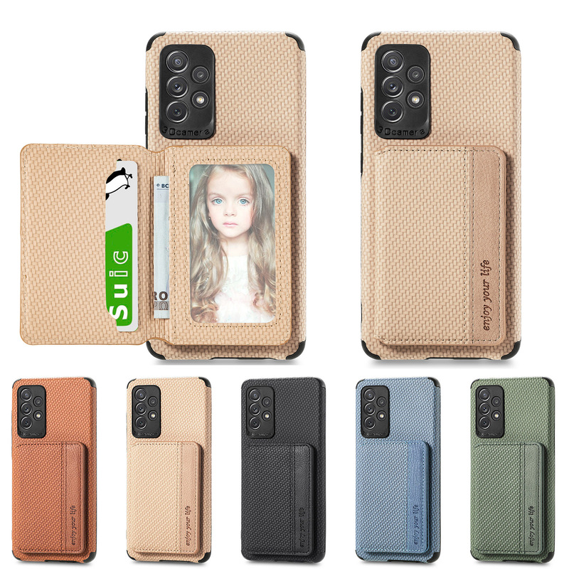 New Product Suitable for Samsung A52 5G Multifunctional Mobile Phone Case Back Sticker Card Bag Card Galaxy S21 Mobile Phone Leather Case