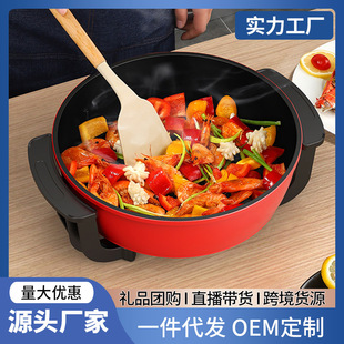 Multifunctional Electric Steamer, Electric Hot Pot, Household Electric Heating and Cooking All-In-One Electric Wok, Non-Stick Household Barbecue Pot Wholesale