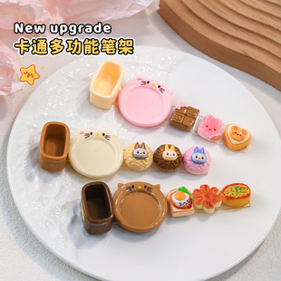 Cartoon multi-function nail art pen holder cute bear cat color palette pen washing cup nail polishing head storage tool