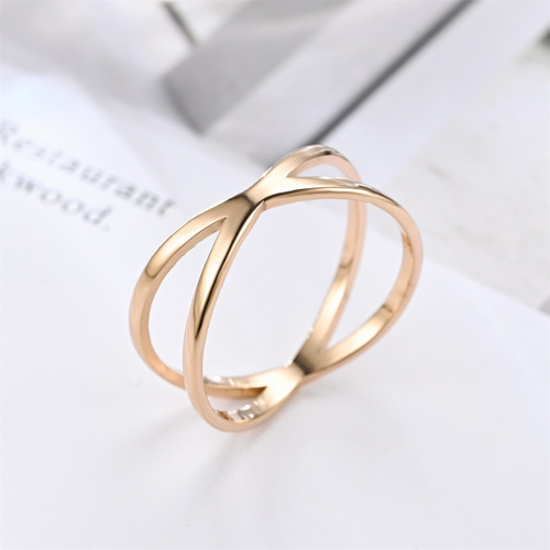 Cross-border Amazon stainless steel cross-holed ladies' ring, niche personalized titanium steel handmade jewelry wholesale