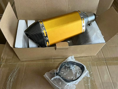 Small Hexagonal Motorcycle Exhaust — Exhaust pipe - 8310mm-gold-laser-mark