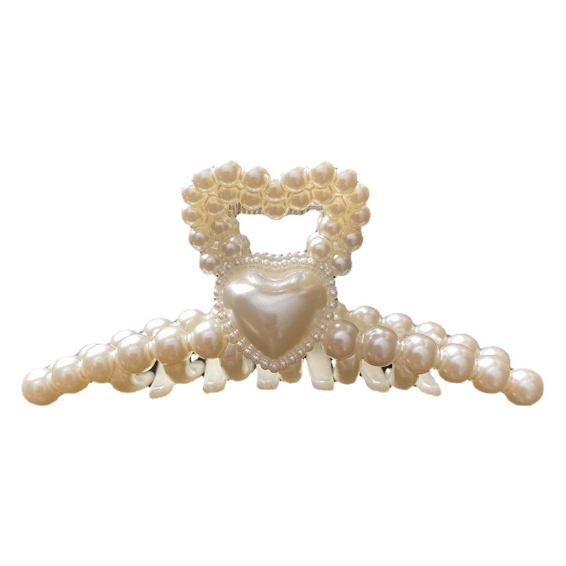 Red perla roja horquilla hembra japonés y coreano simple clip grande clip Corea del Sur palabra clip volver cabeza horquilla pelo accesorios