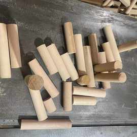 榉木下脚料现代简约木块圆柱料雕刻印章DIY材料原木料边角下角料