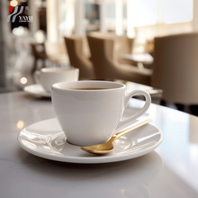 純白陶瓷咖啡杯套裝酒店專用杯家用下午茶簡約辦公室批發跨境外貿