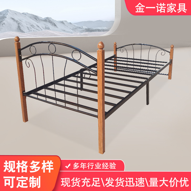 厂家定制铁架床耐用家用宿舍酒店现代简约工地经济型卧室床加厚