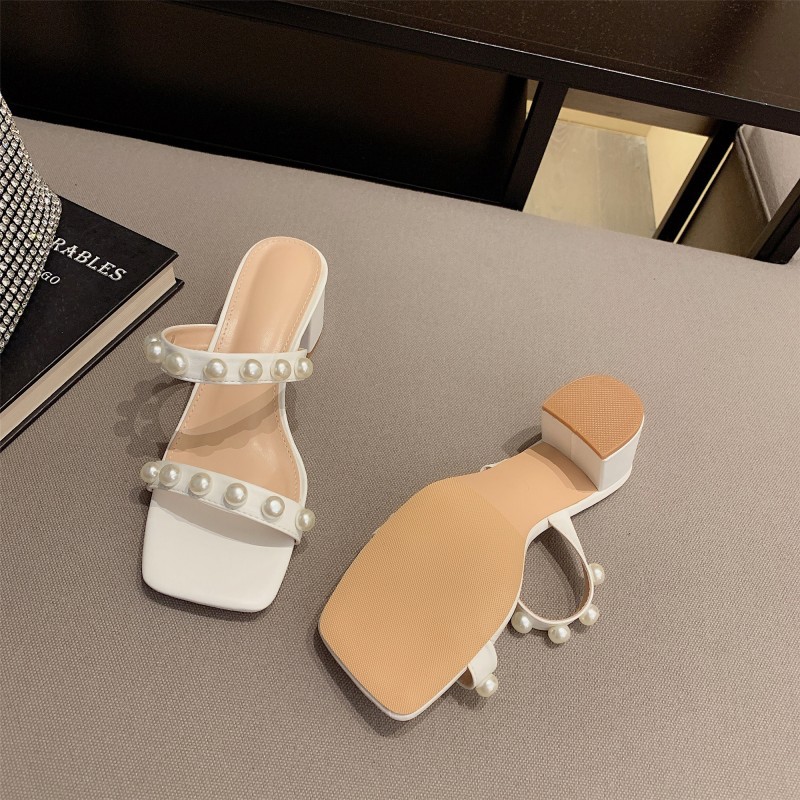 Fashion pearl open-toed sandals NSHU62766