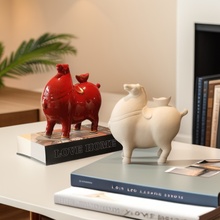 唐朝马上有钱陶瓷摆件家居客厅办公室手工桌面摆件乔迁礼品装饰品