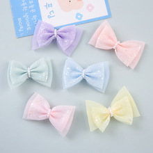 跨境热销 珍珠网纱包腰蝴蝶结 服装鞋帽装饰蝴蝶结现货雪纺花配饰