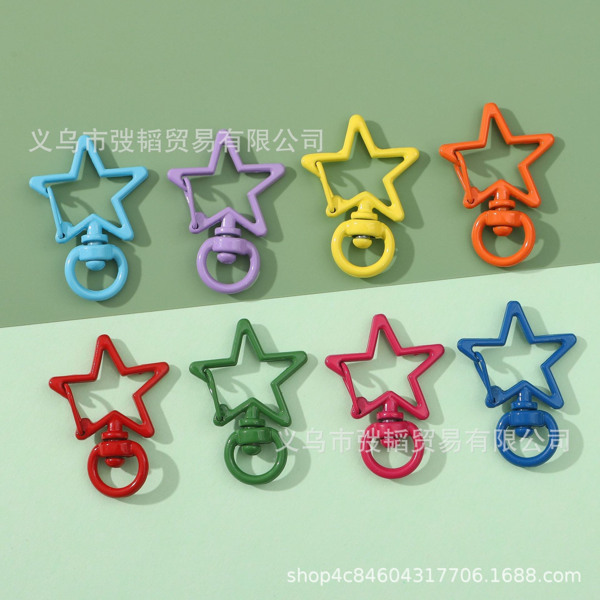 Color pintado hebilla de estrella de cinco puntas hebilla de langosta hebilla de perro hebilla de Primavera de aleación llavero bricolaje colgante accesorios de joyería