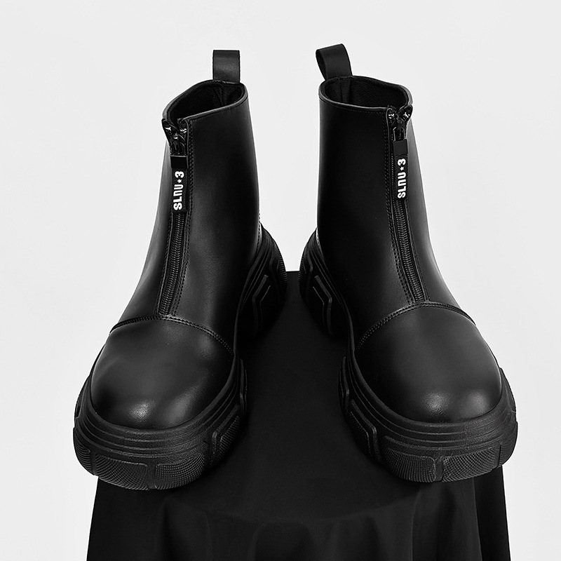 Men's Shoes high top leather boots trend large size rain boots _voghion.com