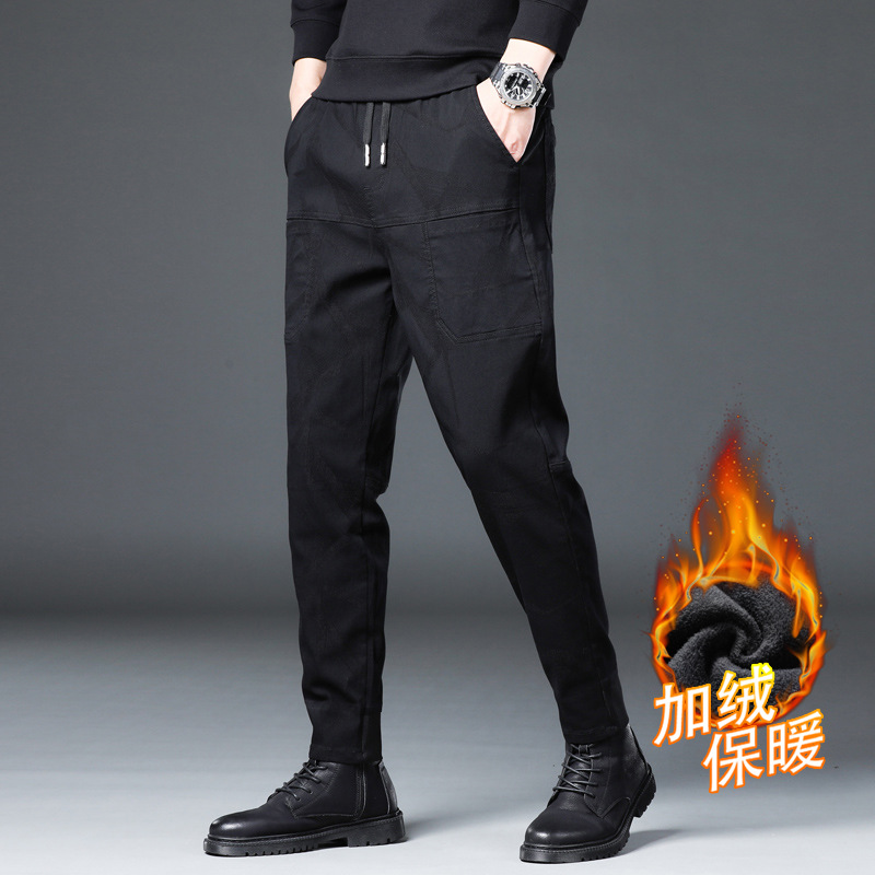 2022 primavera y verano nuevos pantalones casuales de los hombres de seis bolsillos jacquard estiramiento pantalones de mezclilla de camuflaje de los hombres monos de moda