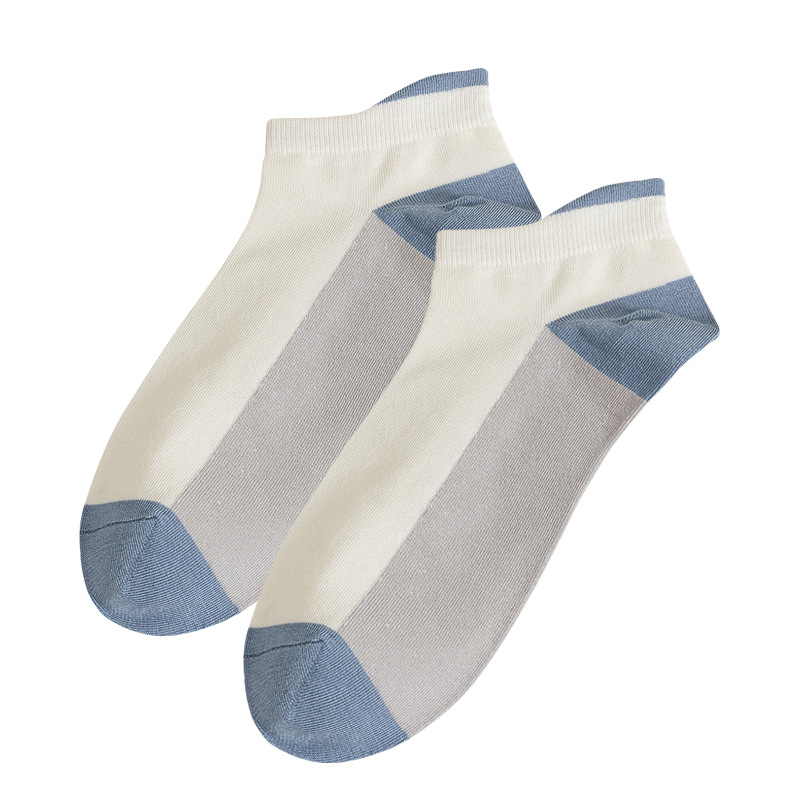 Calcetines de primavera y verano calcetines de algodón de los hombres bajo-top corto rayas transpirable deportes barco Calcetines Zhuji calcetines de hombre al por mayor