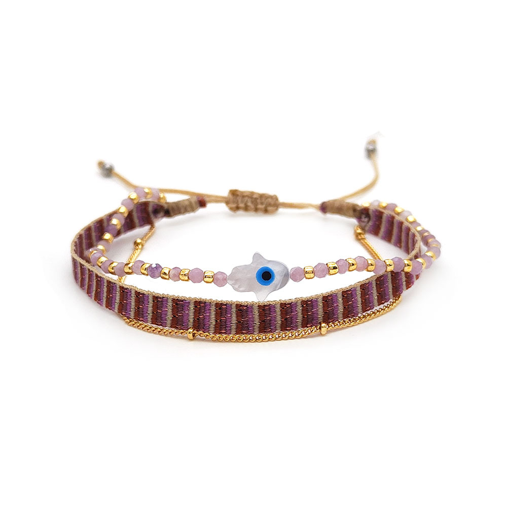6g Weight Bracelets Classification 1 Piece Quantity Daily, Street Occasion Polyester cotton, Seed Bead, Copper Material Devil's Eye, Palm Pattern Women's Gender Beaded, Knitting Design IG Style, Casual, Retro Style IG Style Casual Retro Devil's Eye Palm Polyester Cotton Seed Bead Copper Beaded Knitting Women's Bracelets 6