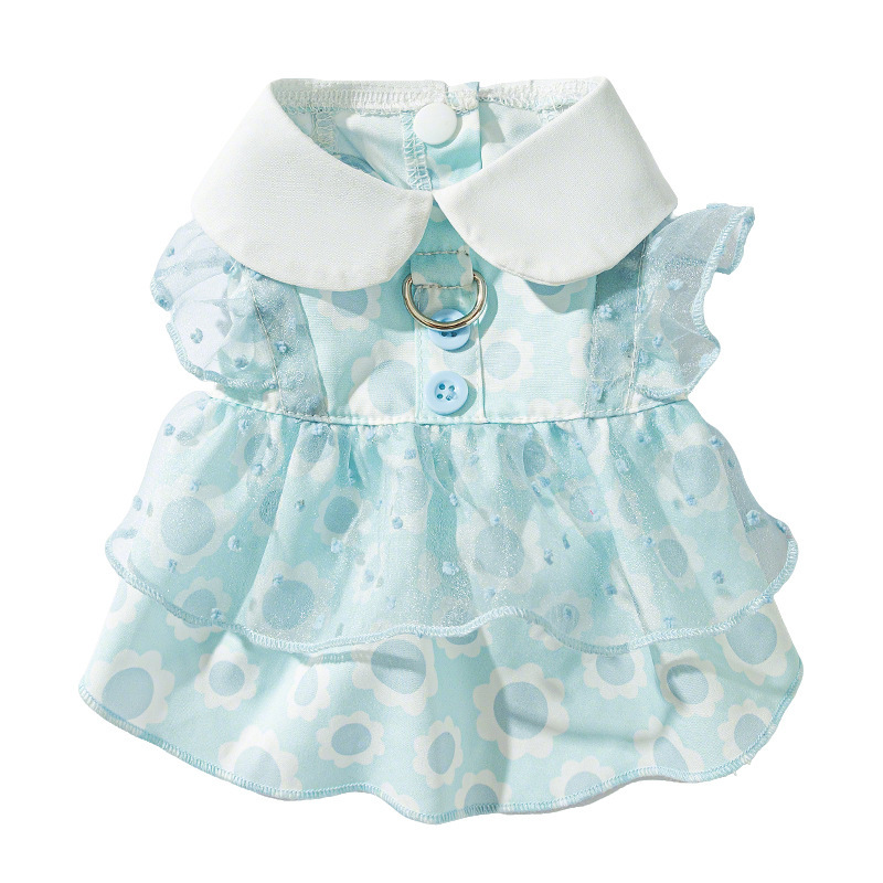 Primavera y verano Perro Princesa Viento Perro pequeño y mediano Teddy Girasol Falda Vestido de gato Bichon Ropa para mascotas