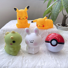 跨境搪胶恐龙皮卡小夜灯拍怕灯蛋糕装饰装饰可爱卡通生日摆件厂家