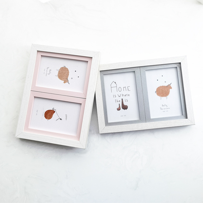 Factory direct creative Nordic wooden photo frame table 6 inch 7 inch photo frame combination of multiple photos conjoined frame ornaments Factory direct creative Nordic wooden photo frame table 6 inch 7 inch photo frame combination of multiple photos conjoined frame ornaments