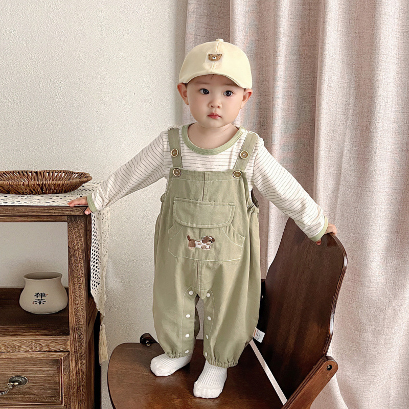 106059819@qq.com Ensemble bébé à bretelles, style dessin animé mignon pour garçons, vêtements d'extérieur printemps-automne, ensemble deux pièces pour tout-petits_voghion.com