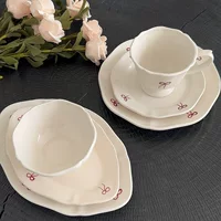Japanese high quality afternoon tea, ceramic tableware with bow