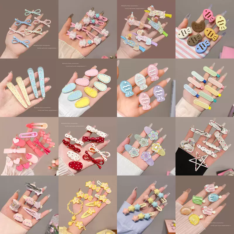 摆摊高级感花朵发卡刘海豹纹侧边夹鸭嘴夹头饰碎发复古发夹发饰