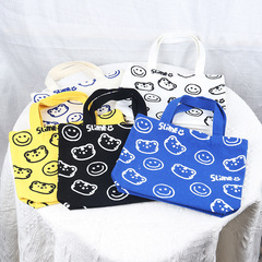 New Smiling Tiger Canvas Bag Cartoon Female Student Handbag Can Be Customized Mini Handheld Bento Bag