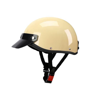 Retro Harley Helmet 3C Certified: Motosiklet kaskı (dəbilqə) - 3c-khaki-brim-free-size-55-62-head-circumference