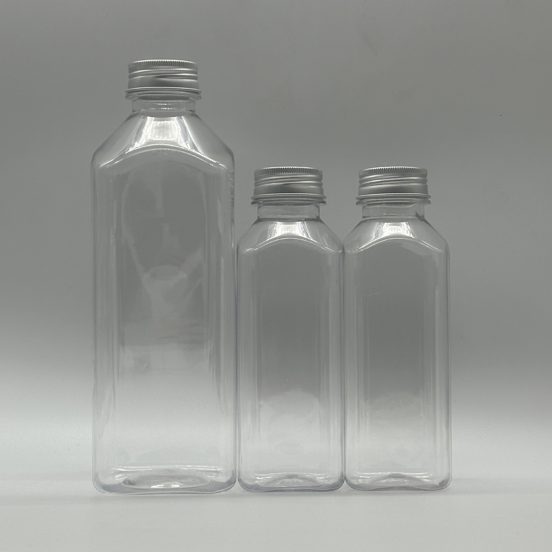 厂家生产PET透明500ml 1000ML包装透明方形鲜榨奶茶一次性果汁瓶