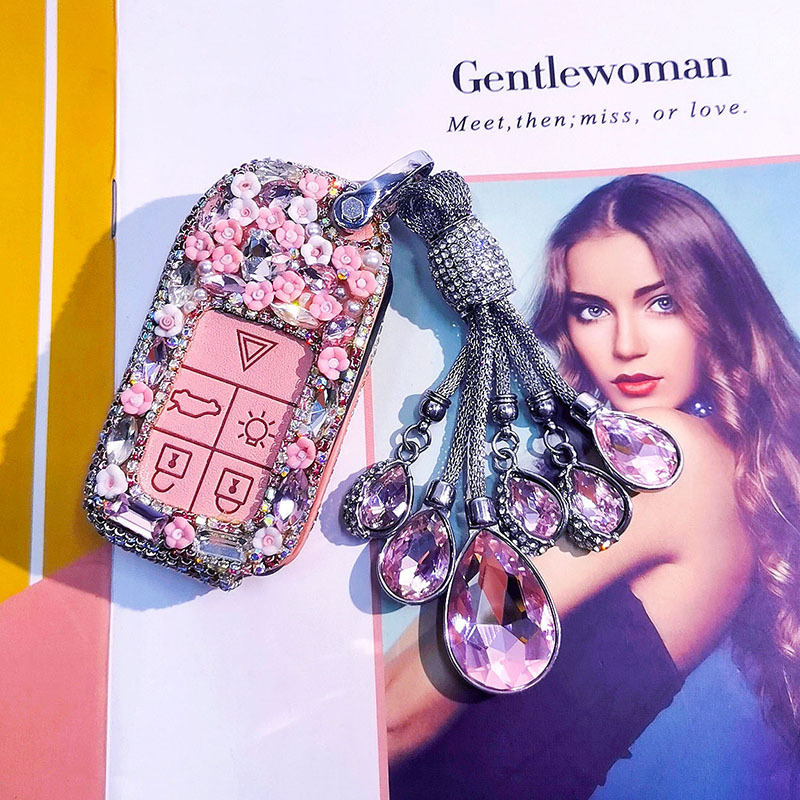 Special Volvo-Style 0S60L Plug-In Key Case S80Lv40V60Xc60Xc7 Car Key Cover Female Diamond