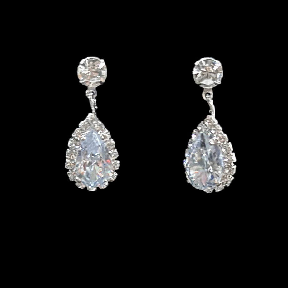 Zirconium, fashionable necklace and earrings, jewelry, high-quality style, diamond encrusted